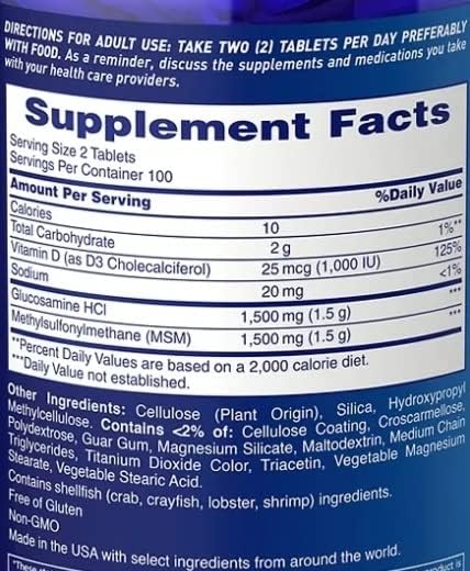 Osteo Bi-Flex comprimés de glucosamine, vue de côté du paquet