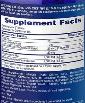 Osteo Bi-Flex comprimés de glucosamine, vue de côté du paquet