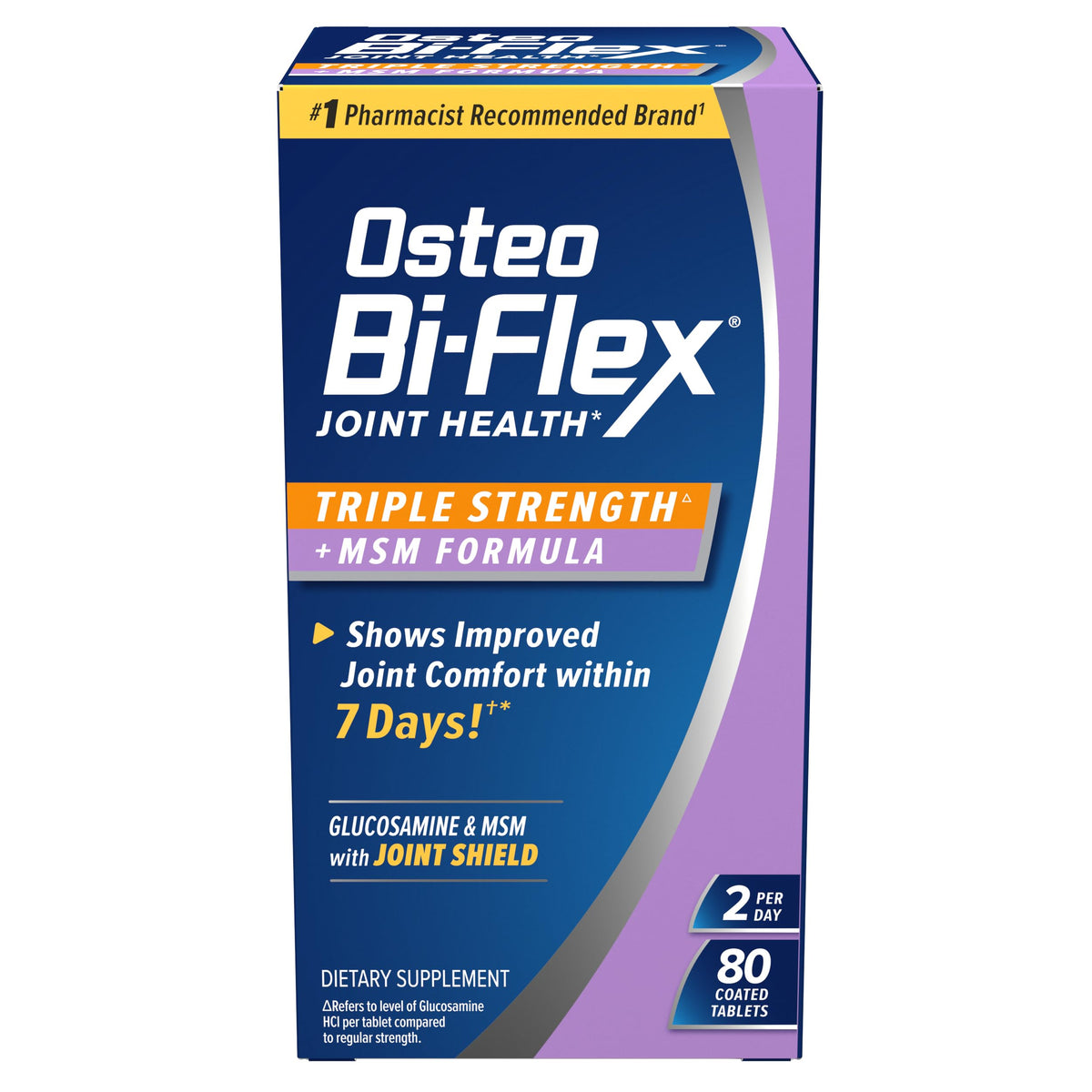 Osteo Bi-Flex Glucosamine Triple Force 80 comprimés face avant