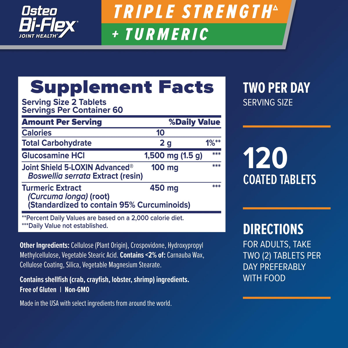 Osteo Bi-Flex Glucosamine Triple Force bouteille avec étiquette