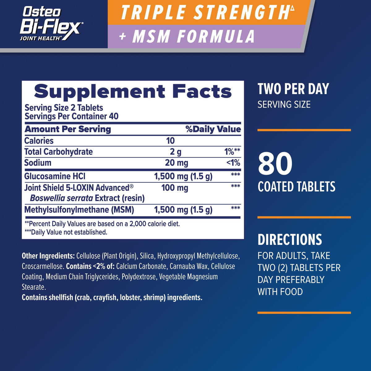 Osteo Bi-Flex Glucosamine Triple Force emballage ouvert
