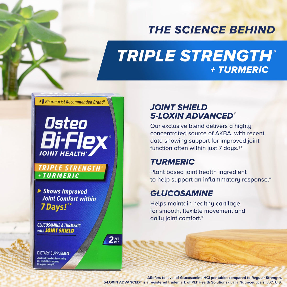 Osteo Bi-Flex Glucosamine Triple Force, gélules avec verre d'eau
