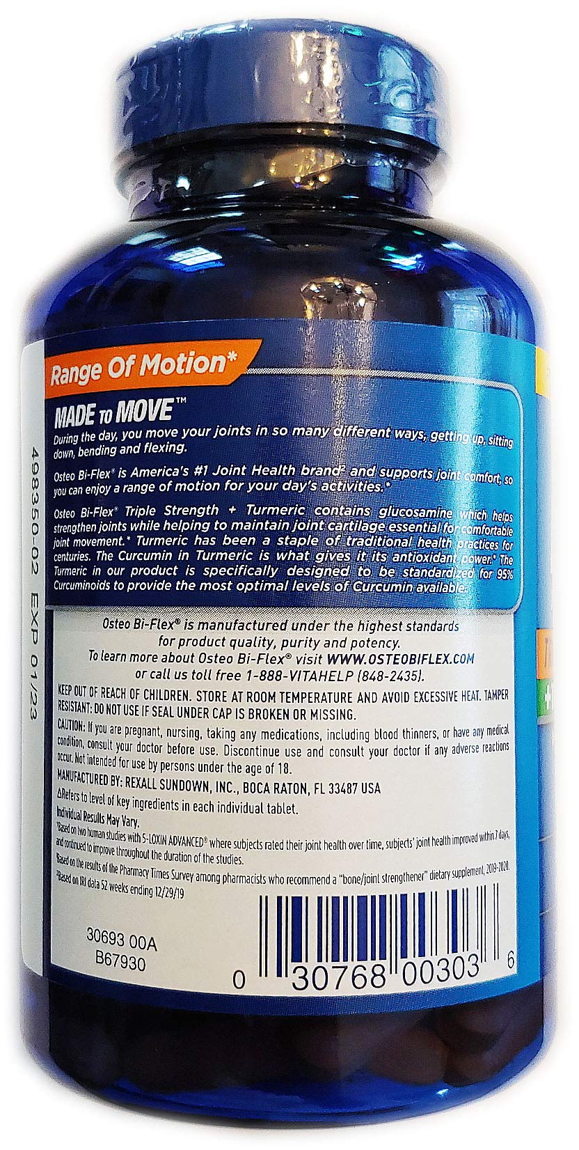 Osteo Bi-Flex tablettes avec glucosamine et curcuma