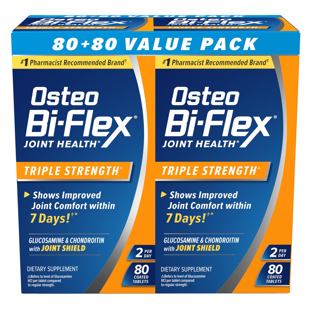 Osteo Bi-Flex Triple Force 80 comprimés devant l'emballage