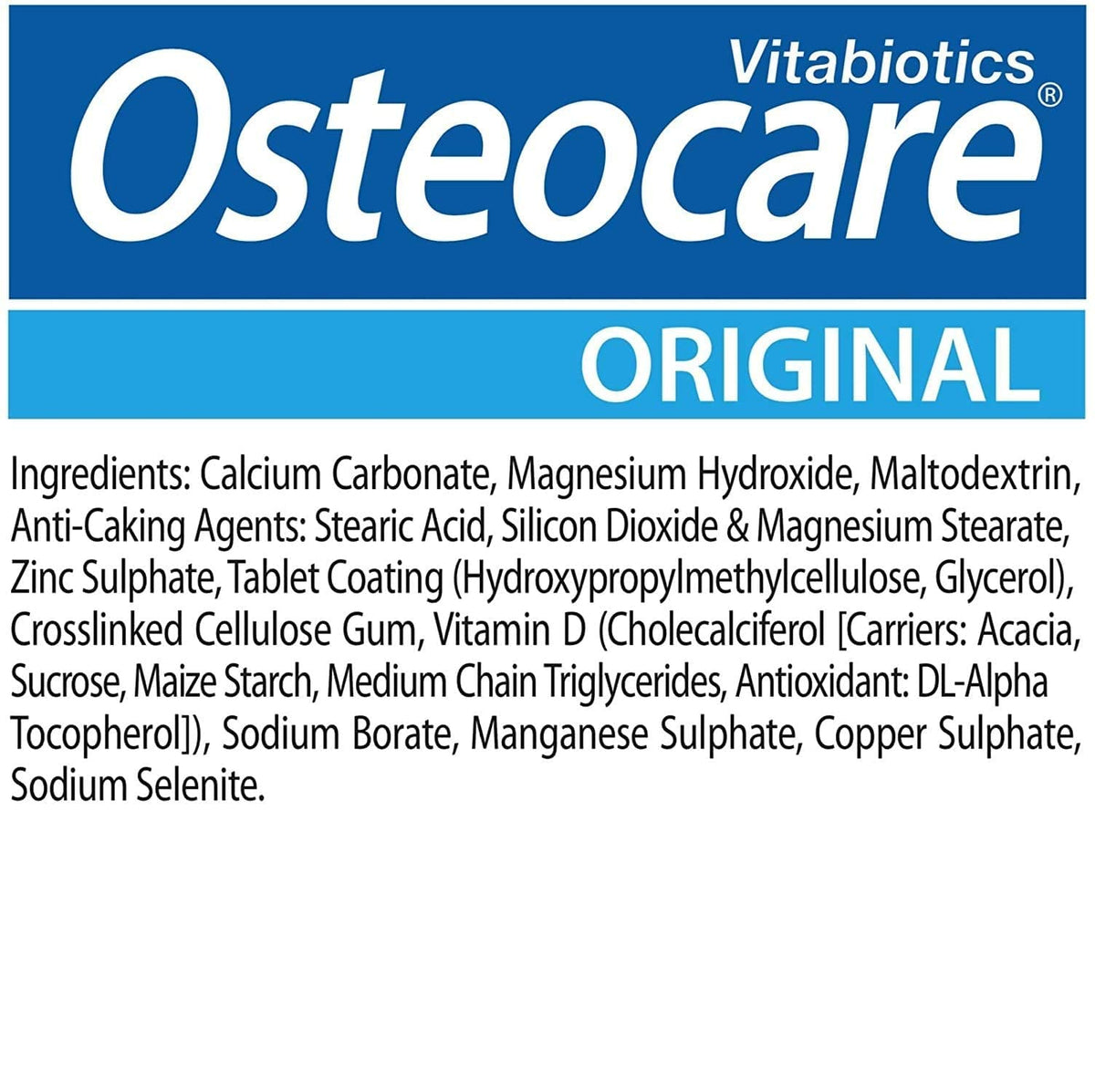 Osteocare Calcium 800mg 90 tablettes avec étiquette bien visible