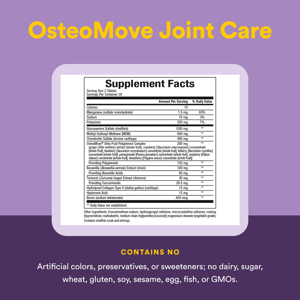 OsteoMove Extra Strength 60 Tablettes avec une main