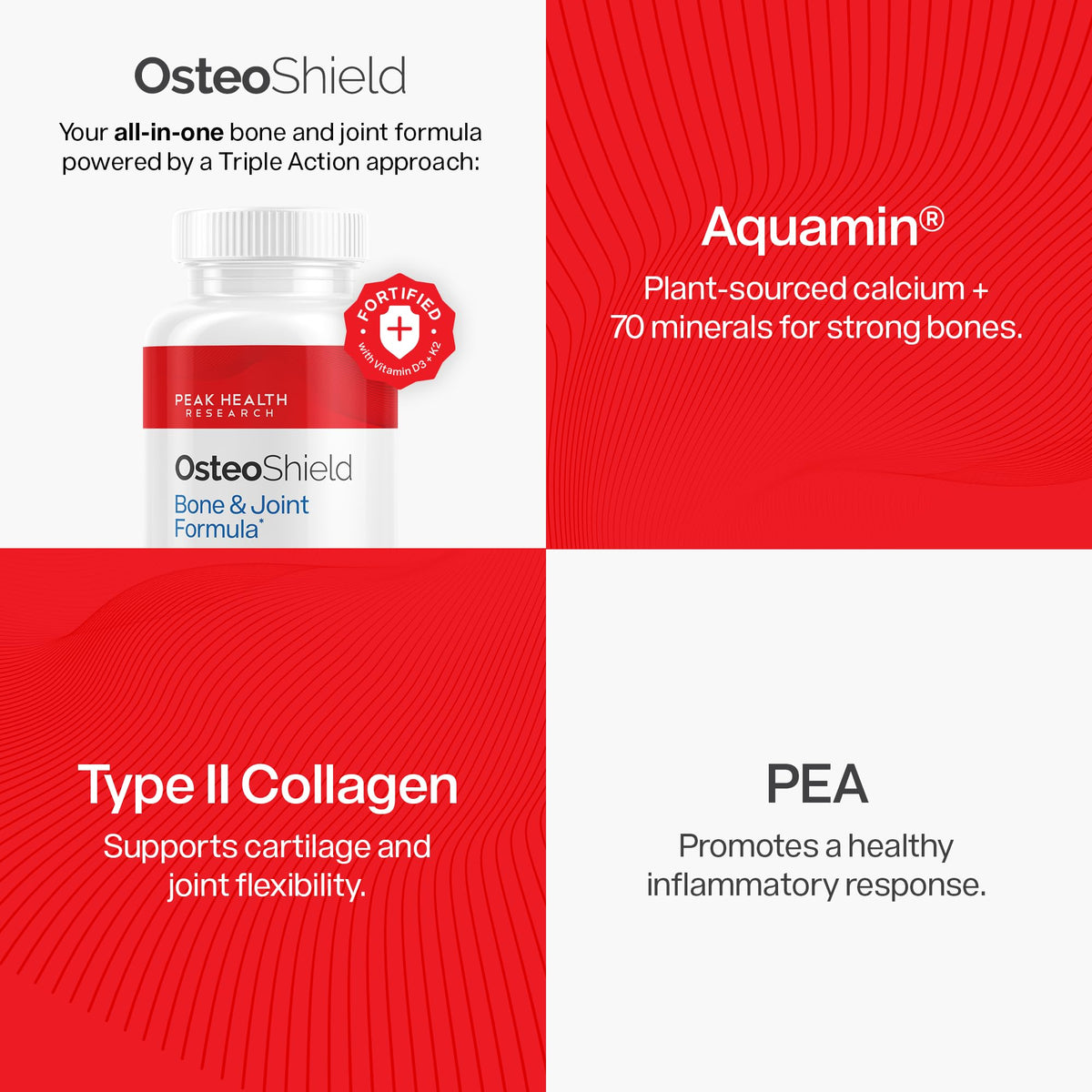 OsteoShield Complément Alimentaire Calcium gélules et boîte