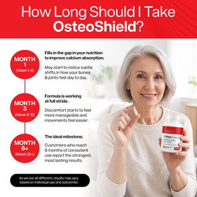 OsteoShield Complément Alimentaire Calcium sur table en bois