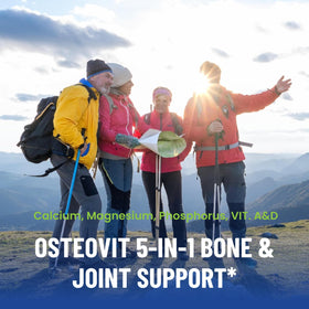 OsteoVit 5-en-1 Calcium 120 comprimés affichant la composition