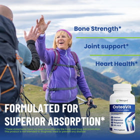 OsteoVit 5-en-1 Calcium 120 comprimés dans une main