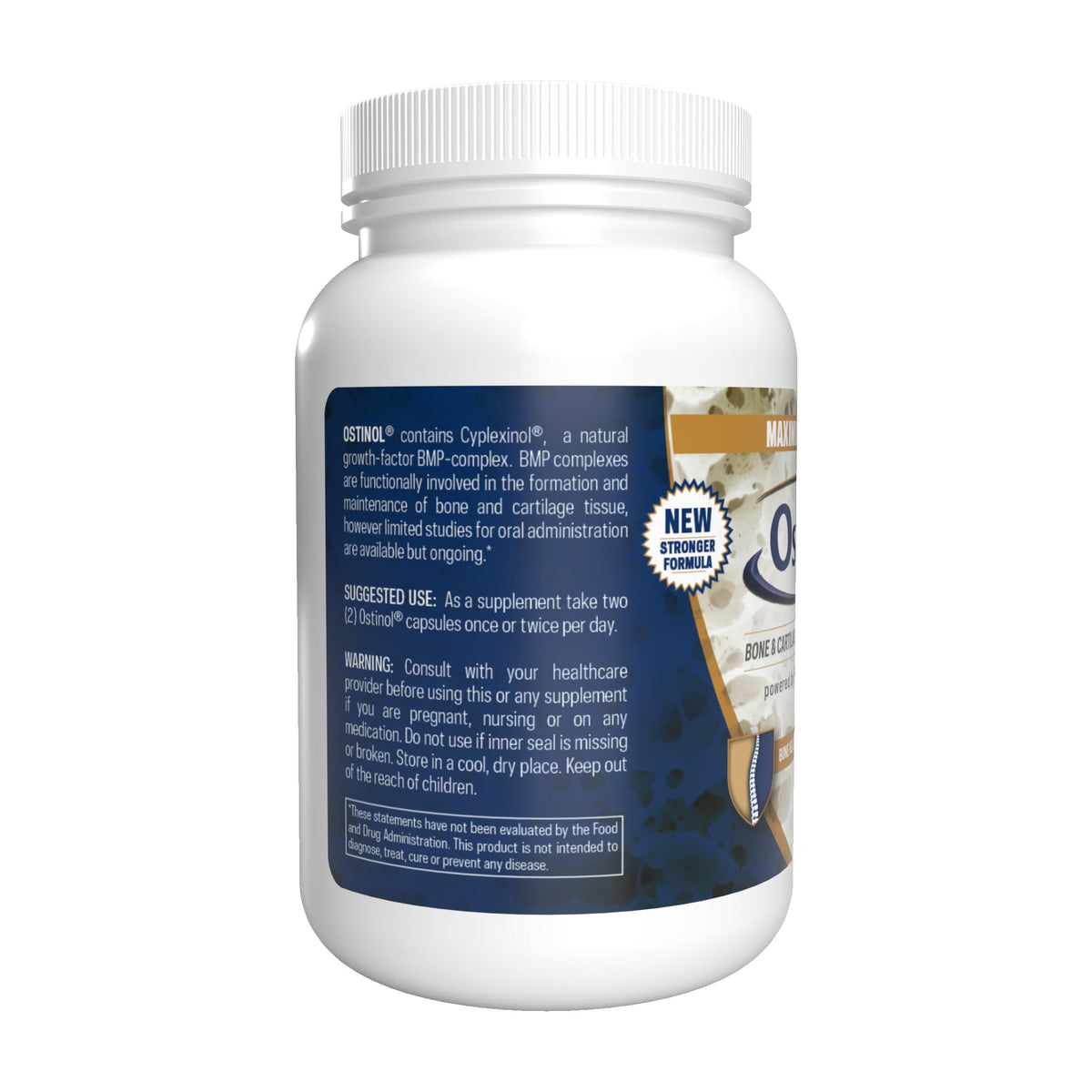 Ostinol Maximum Strength 500 mg - capsules sur une surface claire