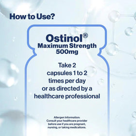 Ostinol Maximum Strength 500 mg - gélules dans une cuillère