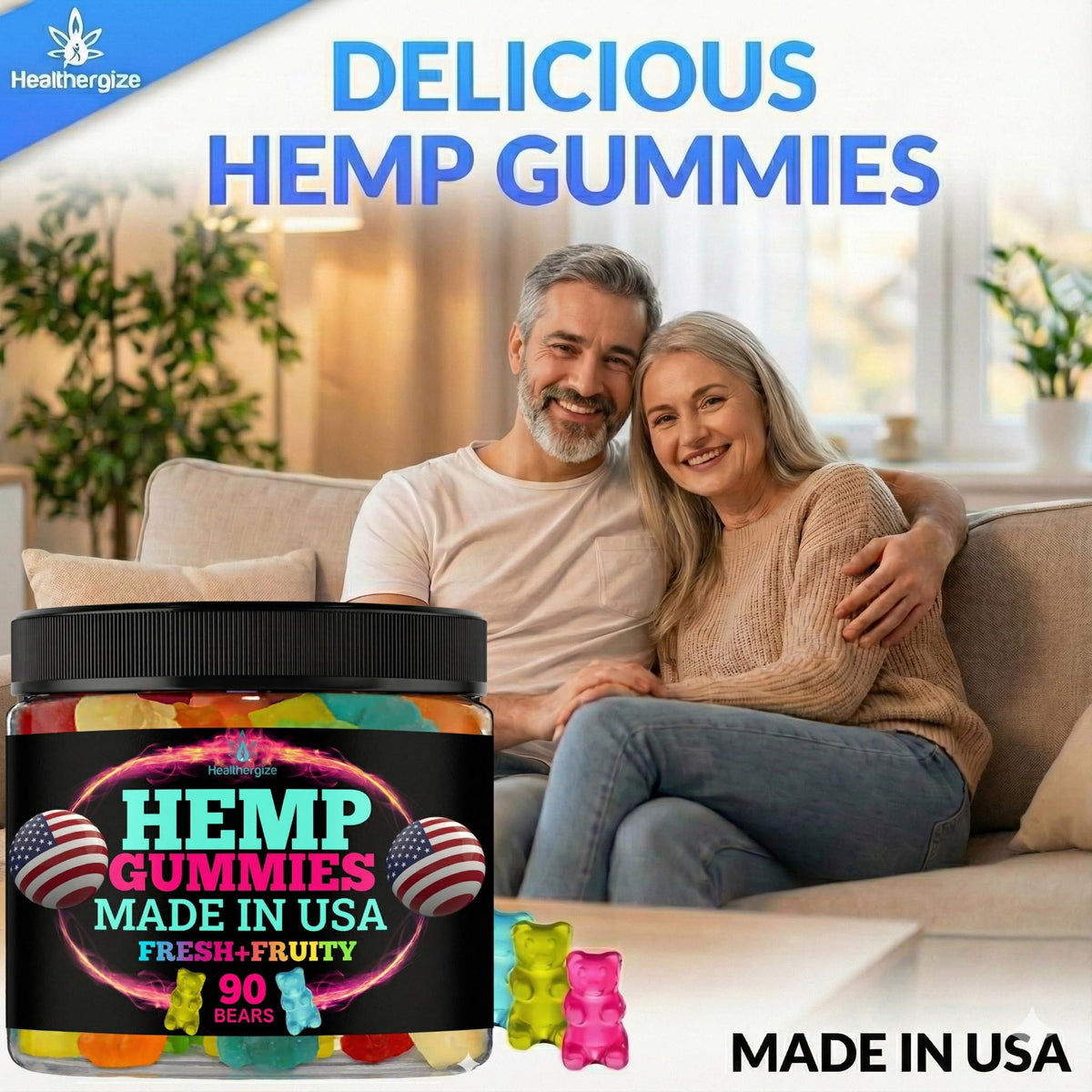 Oursons gummies au chanvre Healthergize vue de face