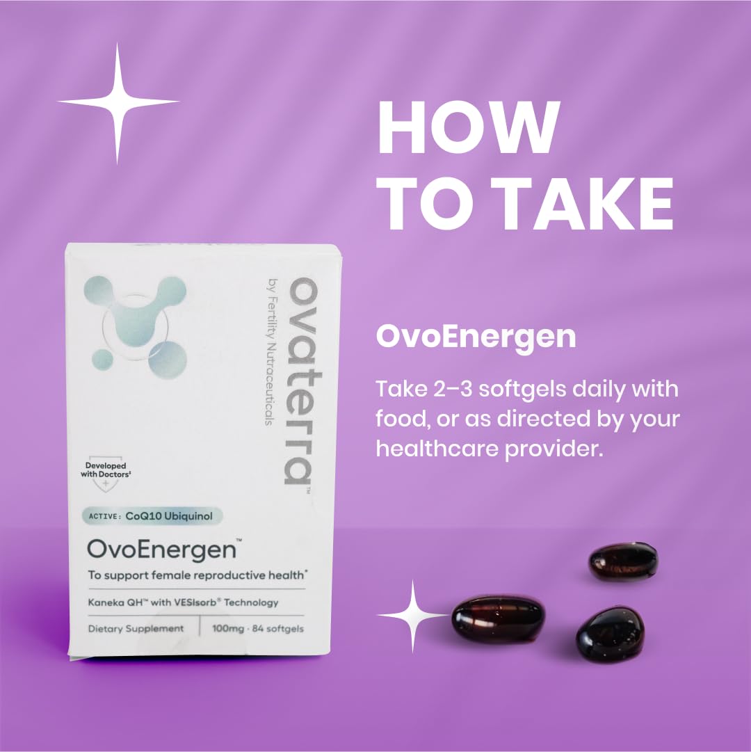 Ovaterra OvoEnergen CoQ10 100mg gélules près d'une plante