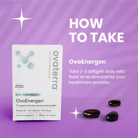 Ovaterra OvoEnergen CoQ10 100mg gélules près d'une plante