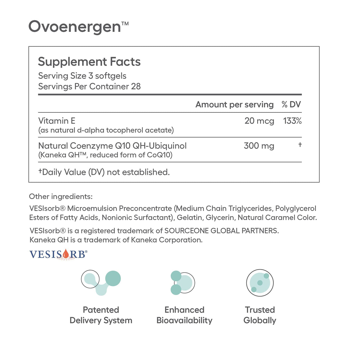 Ovaterra OvoEnergen CoQ10 100mg gélules vue de dos