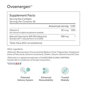 Ovaterra OvoEnergen CoQ10 100mg gélules vue de dos