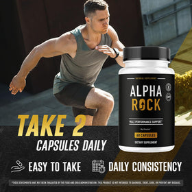 OVICIA Alpha Rock capsules avec un verre d'eau
