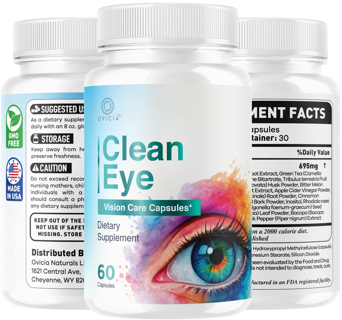 OVICIA Clean Eye Capsules - capsules à l'intérieur de l'emballage