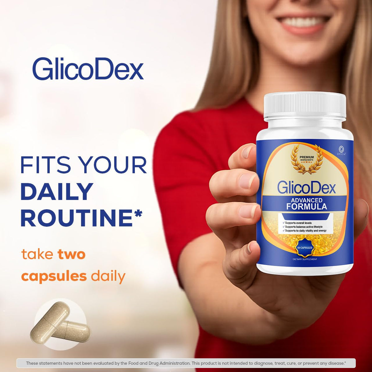 OVICIA GlicoDex Capsules sur fond blanc