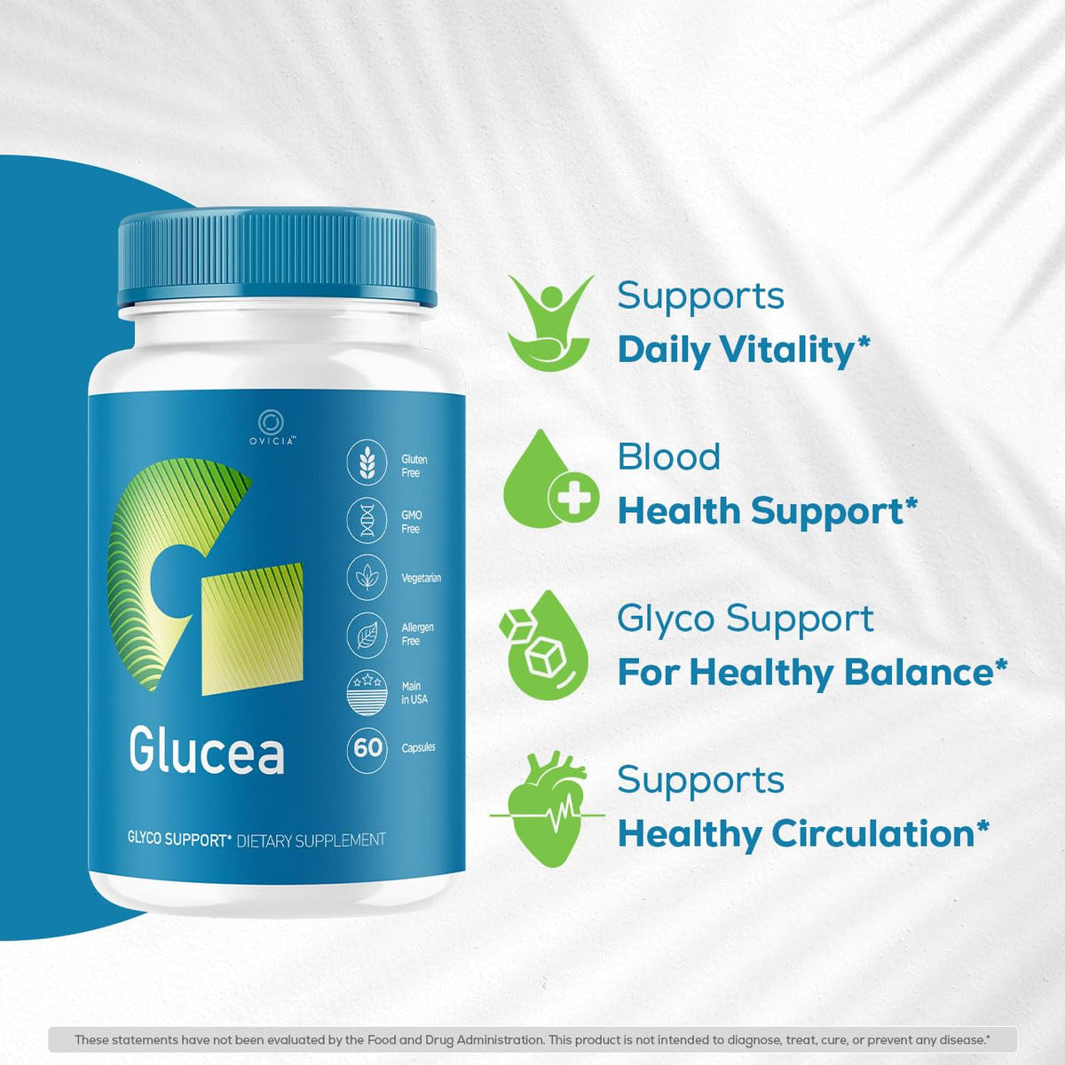 OVICIA Glucea Capsules 60 Capsules sur fond blanc