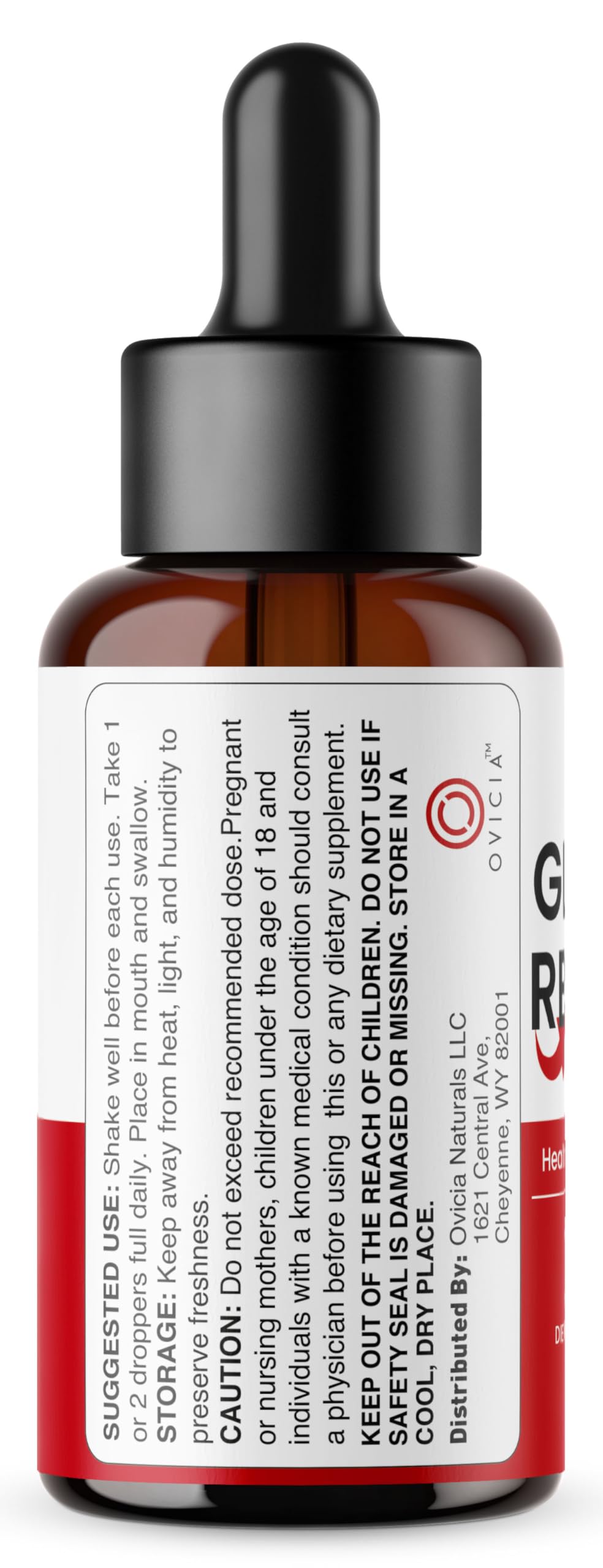 OVICIA Glyco Reset Drops avec un verre d'eau
