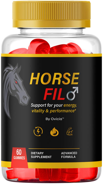 OVICIA Horsefil Gummies 60 gummies vue avant avec emballage