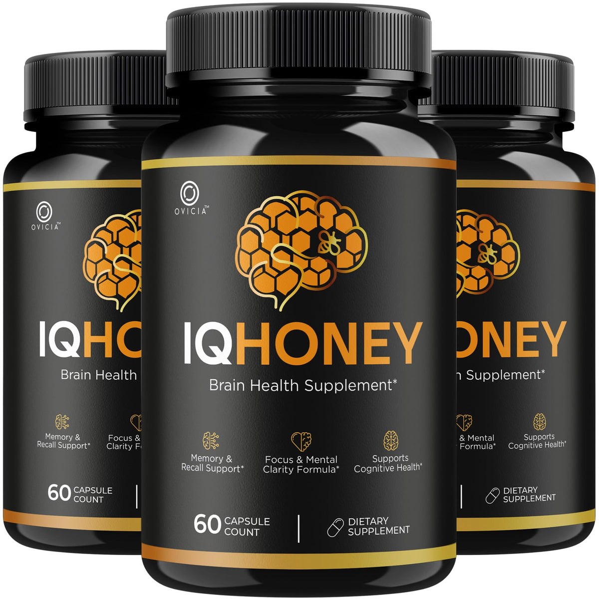 OVICIA IQHoney Capsules pack de 180 capsules sur fond blanc