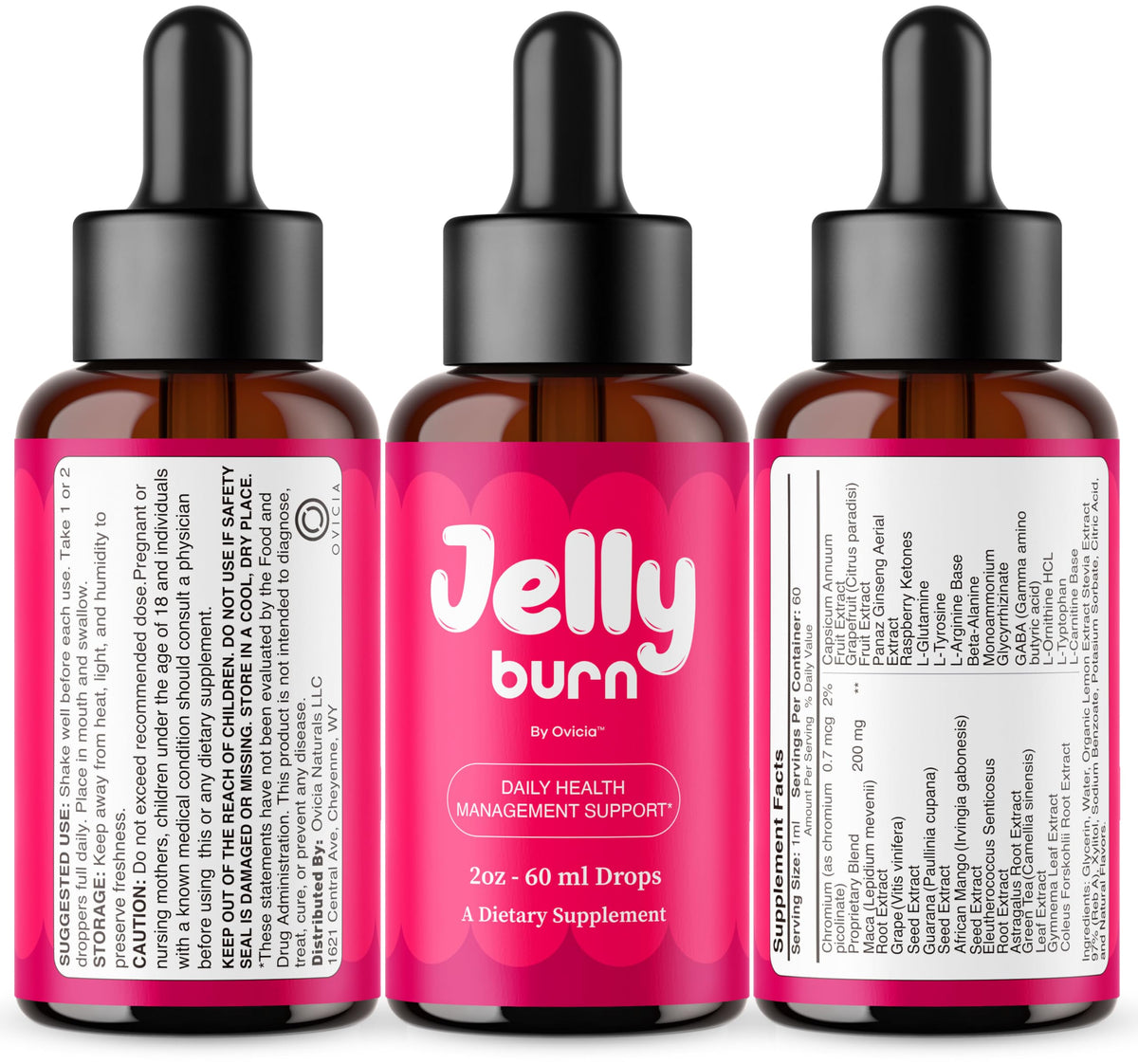OVICIA Jelly Burn Drops 5 flacons avec présentation