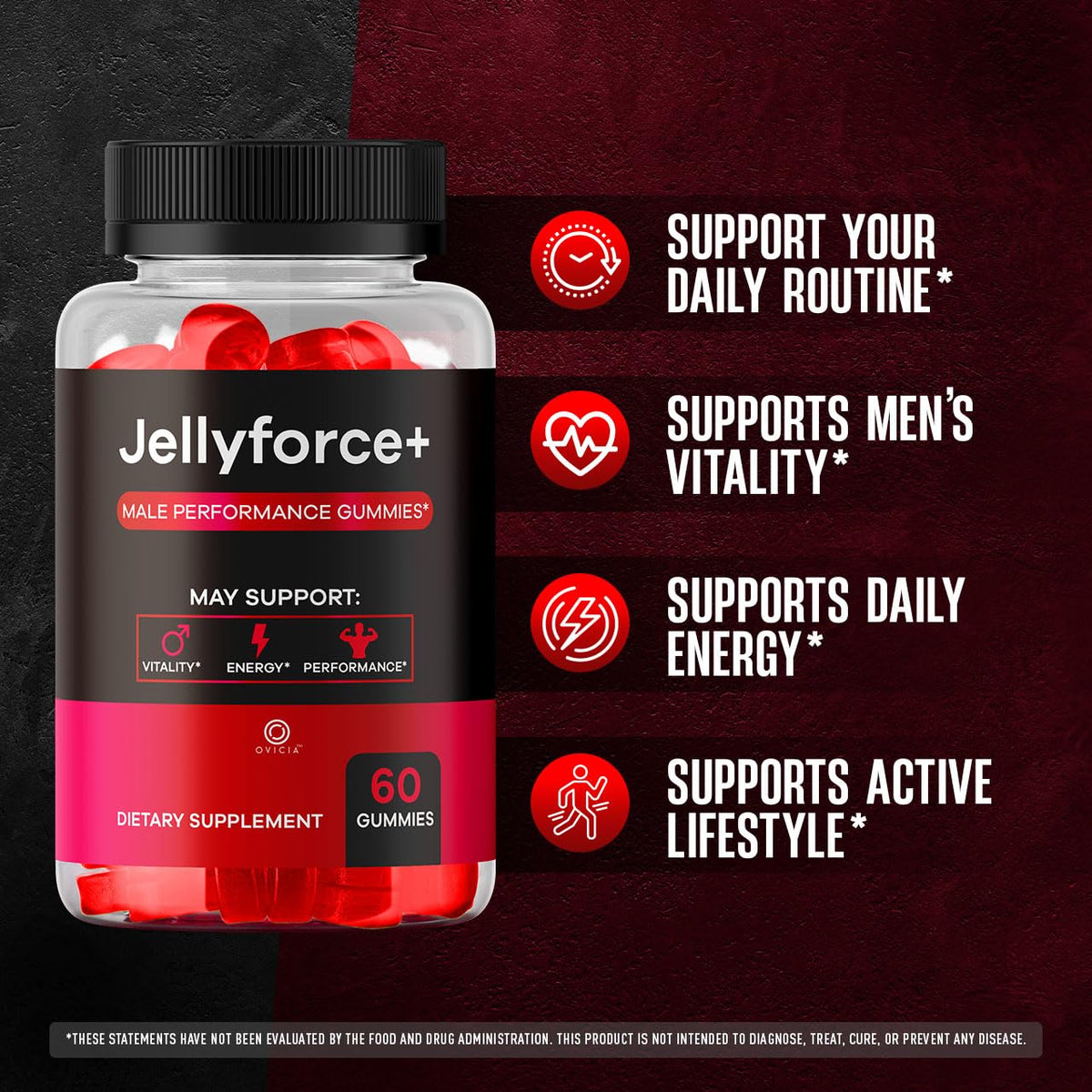 OVICIA Jelly Force Gummies gélifiés sur une table