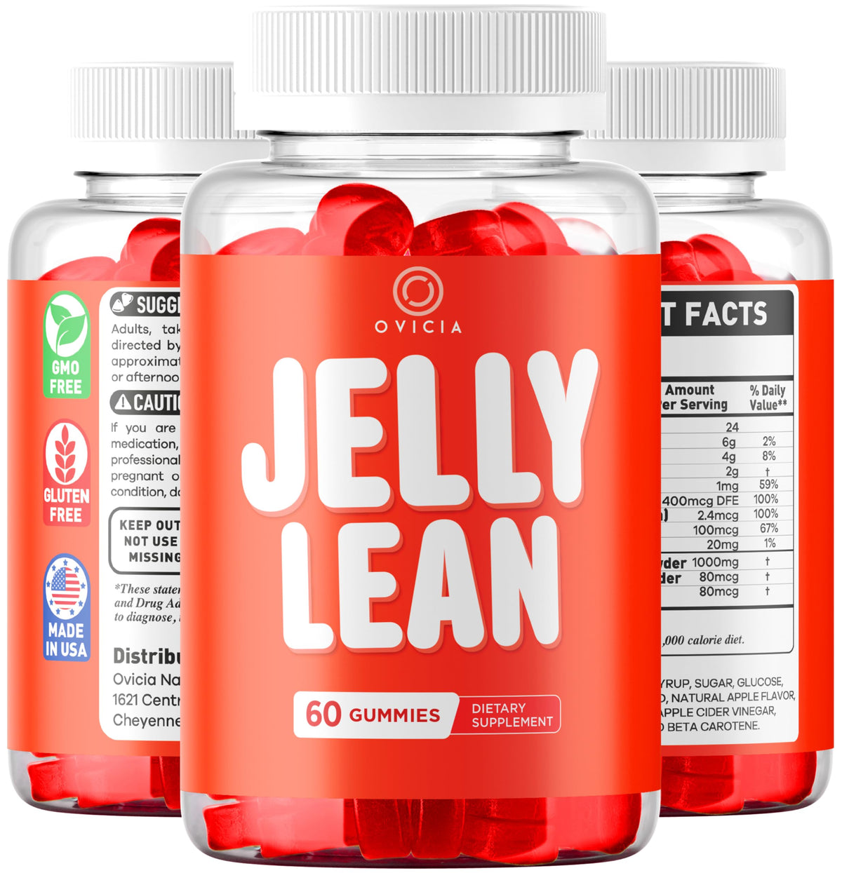 OVICIA Jelly Lean Gummies 180 Gummies avec des ingrédients naturels
