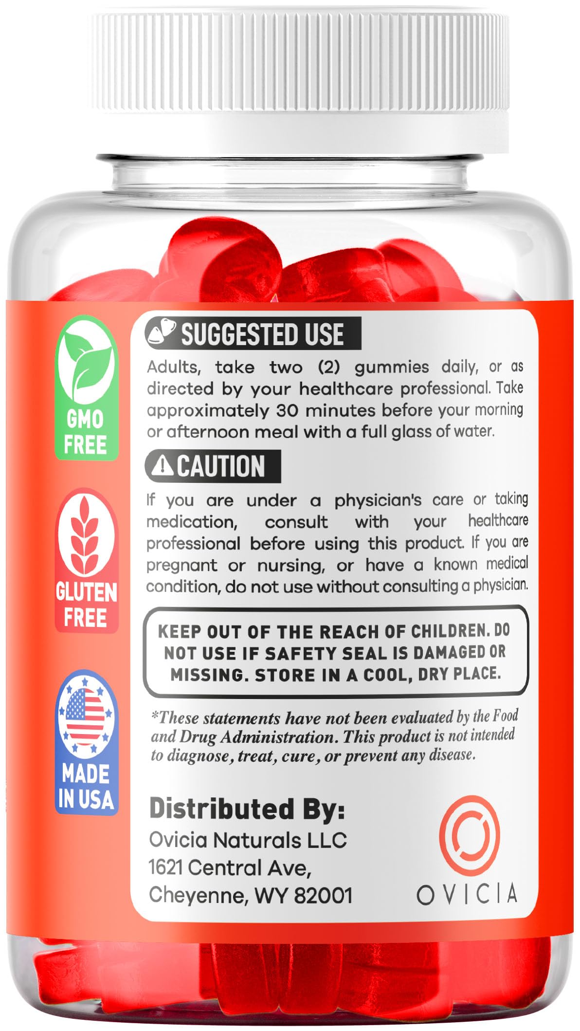 OVICIA Jelly Lean Gummies 180 Gummies en gros plan