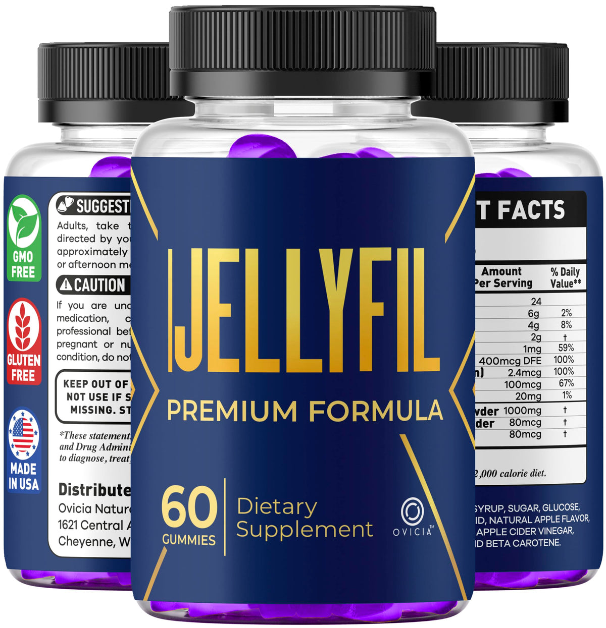 OVICIA Jellyfil Gummies nutritional information