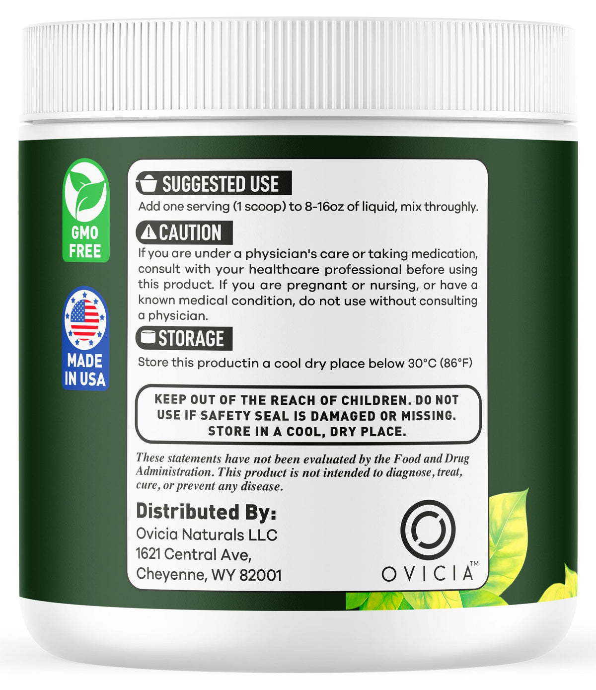 OVICIA Leaftide Powder 180g et accessoires de santé