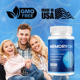 OVICIA MemoryOn Capsules with a healthy lifestyle background
