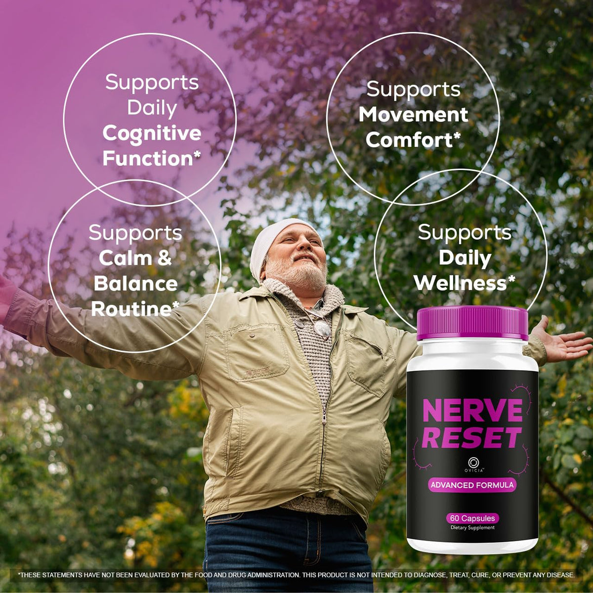 OVICIA Nerve Reset 180 Capsules - capsules sur une table
