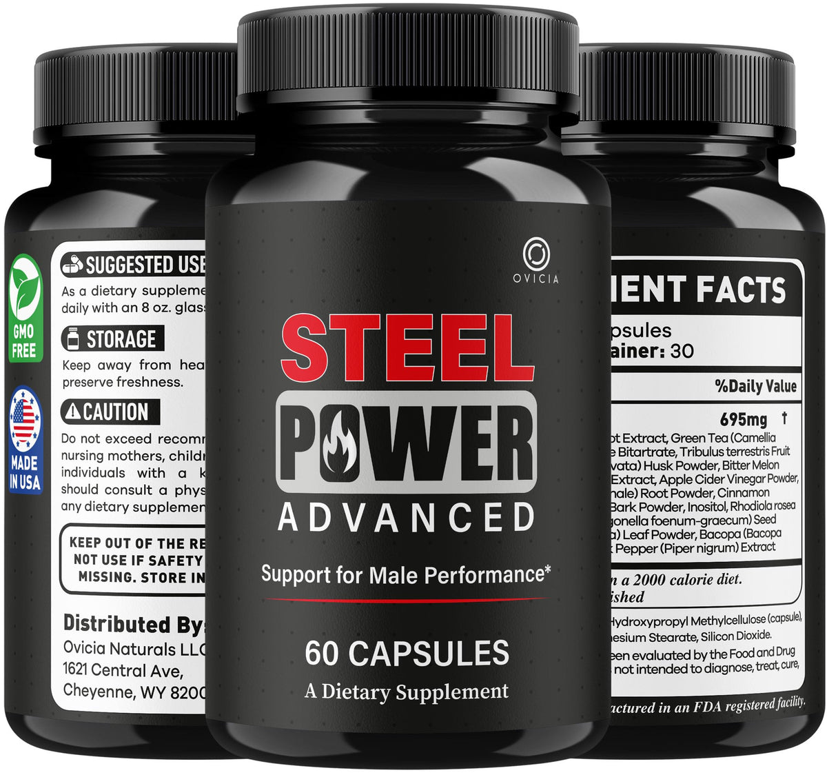 OVICIA Steel Power gélules dans leur packaging