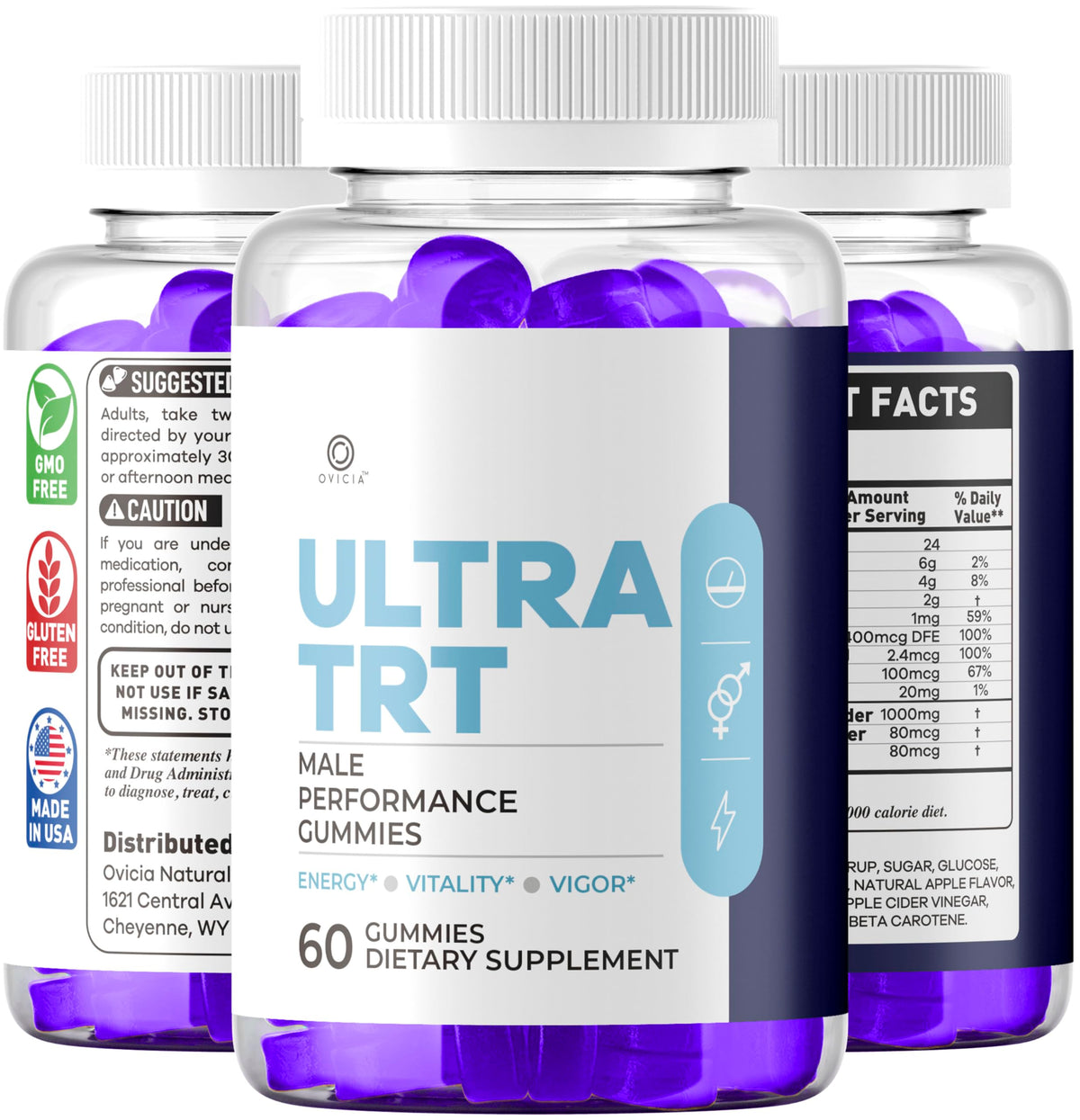 OVICIA Ultra TRT Gummies emballage avec visuel attrayant