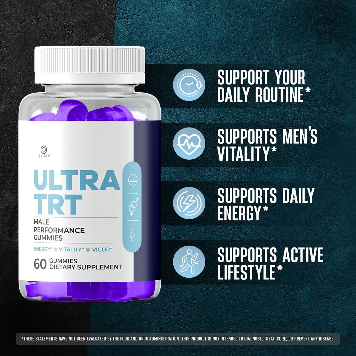 OVICIA Ultra TRT Gummies ingrédients naturels sélectionnés