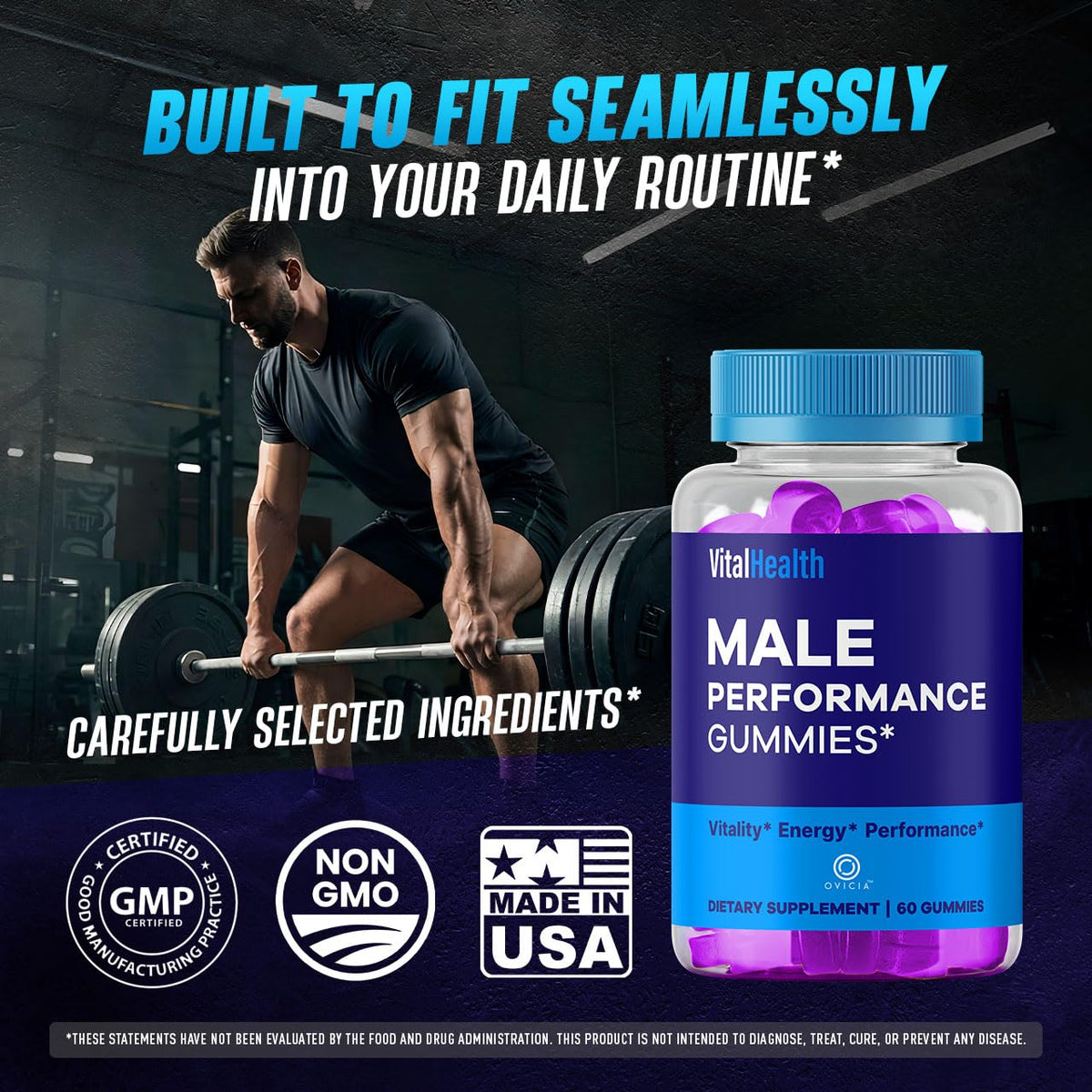 OVICIA Vital Health Gummies lifestyle scene with a person taking gummies