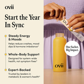 Ovii Myo-Inositol poudre tropicale dans un verre