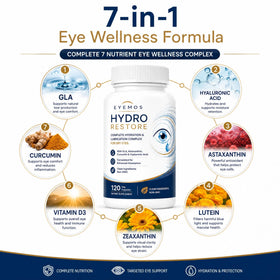 Ovofem Eyemos Hydro Restore capsules sur fond blanc