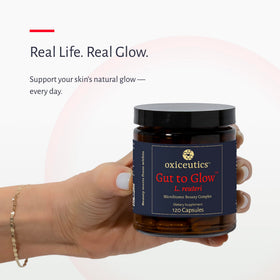 Oxiceutics Gut to Glow capsules in a natural setting