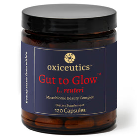 Oxiceutics Gut to Glow L. reuteri capsules 120 count front view