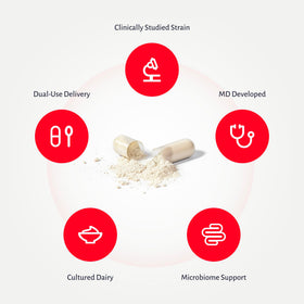 oxiceutics MyReuteri™ 20 Milliards CFU Probiotique - présentation sur un fond en bois