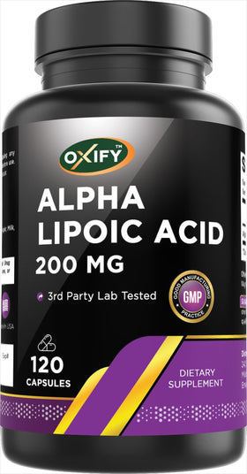 Oxify Acide Alpha-Lipoïque 200 mg 120 gélules vue de face