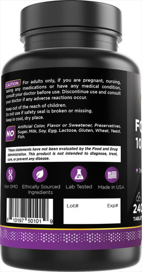 Oxify Acide Folique sans gluten et non OGM