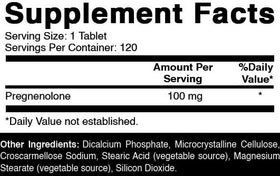 Oxify Pregnenolone 100 mg comprimé individuel sur une surface blanche