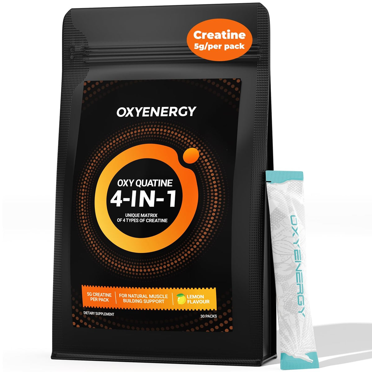 OxyEnergy Poudre de Créatine Monohydrate 4-en-1 sachets individuels