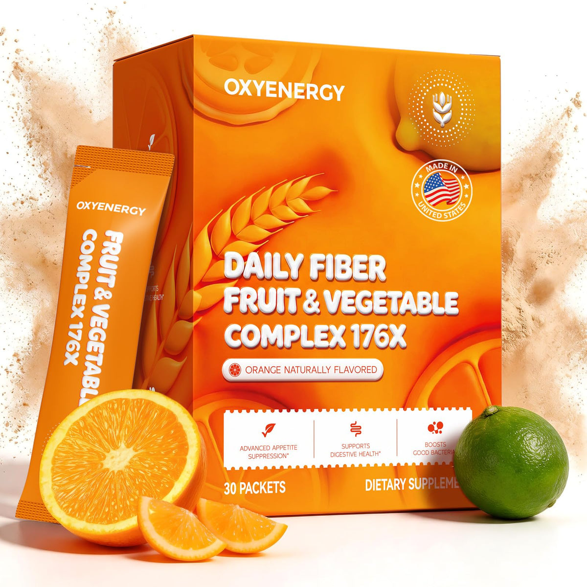 OxyEnergy Poudre de Fibres 30 Sachets vue de face